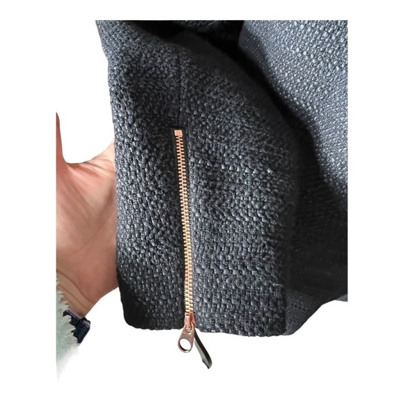 Ted Baker London Ayeleen Textured Jacket Black Tweed Size 3 Medium - Picture 11 of 16